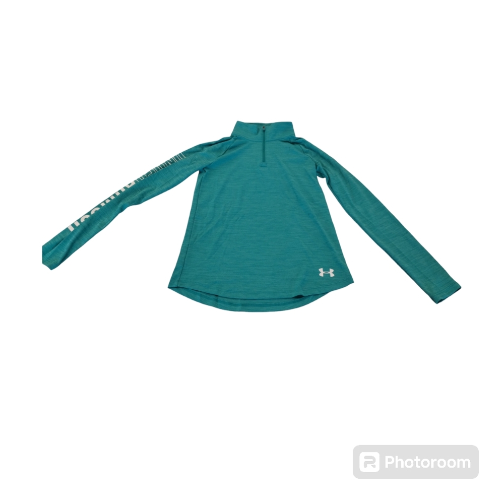 Under Armour Shirt Girls Large(YLG) Green Pullover Outdoors Running Youth Kids